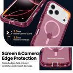 Magnetic Transparent Phone Case for Iphone 18 Pro Max/18 Pro 17 16 15 14,Compatible with Magsafe, 3-Layer Durable Dual Layer Transparent Magnetic Phone Cases, Heavy Duty Shockproof and Anti-Drop Protective Cover