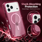 Magnetic Transparent Phone Case for Iphone 18 Pro Max/18 Pro 17 16 15 14,Compatible with Magsafe, 3-Layer Durable Dual Layer Transparent Magnetic Phone Cases, Heavy Duty Shockproof and Anti-Drop Protective Cover