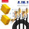 2-Pack Multiple Ports USB C/USB a Fast Charger Adapter with 4-In-1 USB C Cable 5FT Fast Charging Cord, Compatible with Iphone17/16/15/14/13/12/Pro Max Ipad Samsung Cellphone