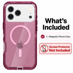 Magnetic Transparent Phone Case for Iphone 18 Pro Max/18 Pro 17 16 15 14,Compatible with Magsafe, 3-Layer Durable Dual Layer Transparent Magnetic Phone Cases, Heavy Duty Shockproof and Anti-Drop Protective Cover