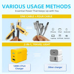 2-Pack Multiple Ports USB C/USB a Fast Charger Adapter with 4-In-1 USB C Cable 5FT Fast Charging Cord, Compatible with Iphone17/16/15/14/13/12/Pro Max Ipad Samsung Cellphone